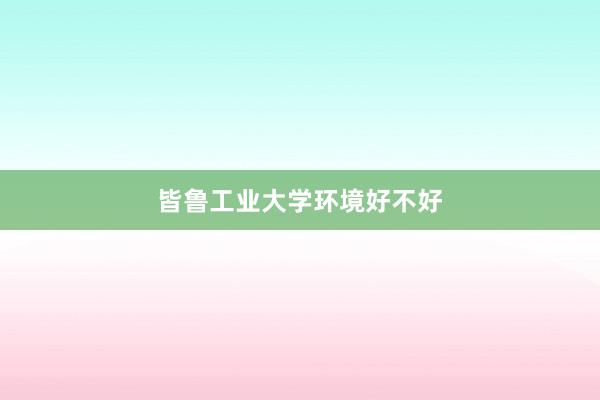 皆鲁工业大学环境好不好